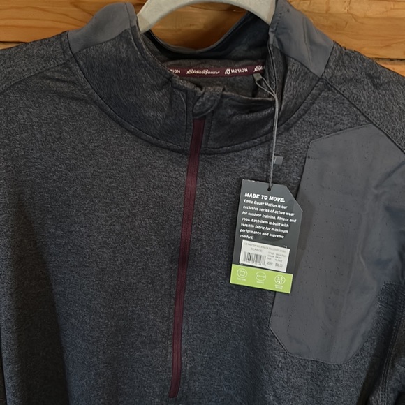 Eddie Bauer NWT Quarter Zip Mock Neck Pullover Size X-Large in Gray - Picture 2 of 9